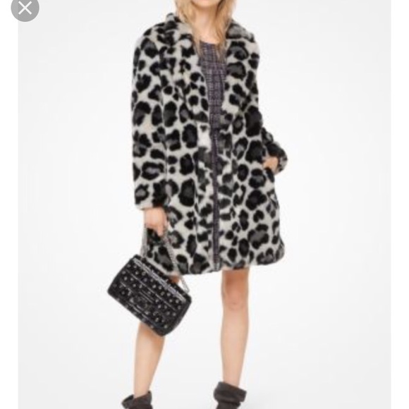 Michael Kors Animal Print Faux Fur Coat 